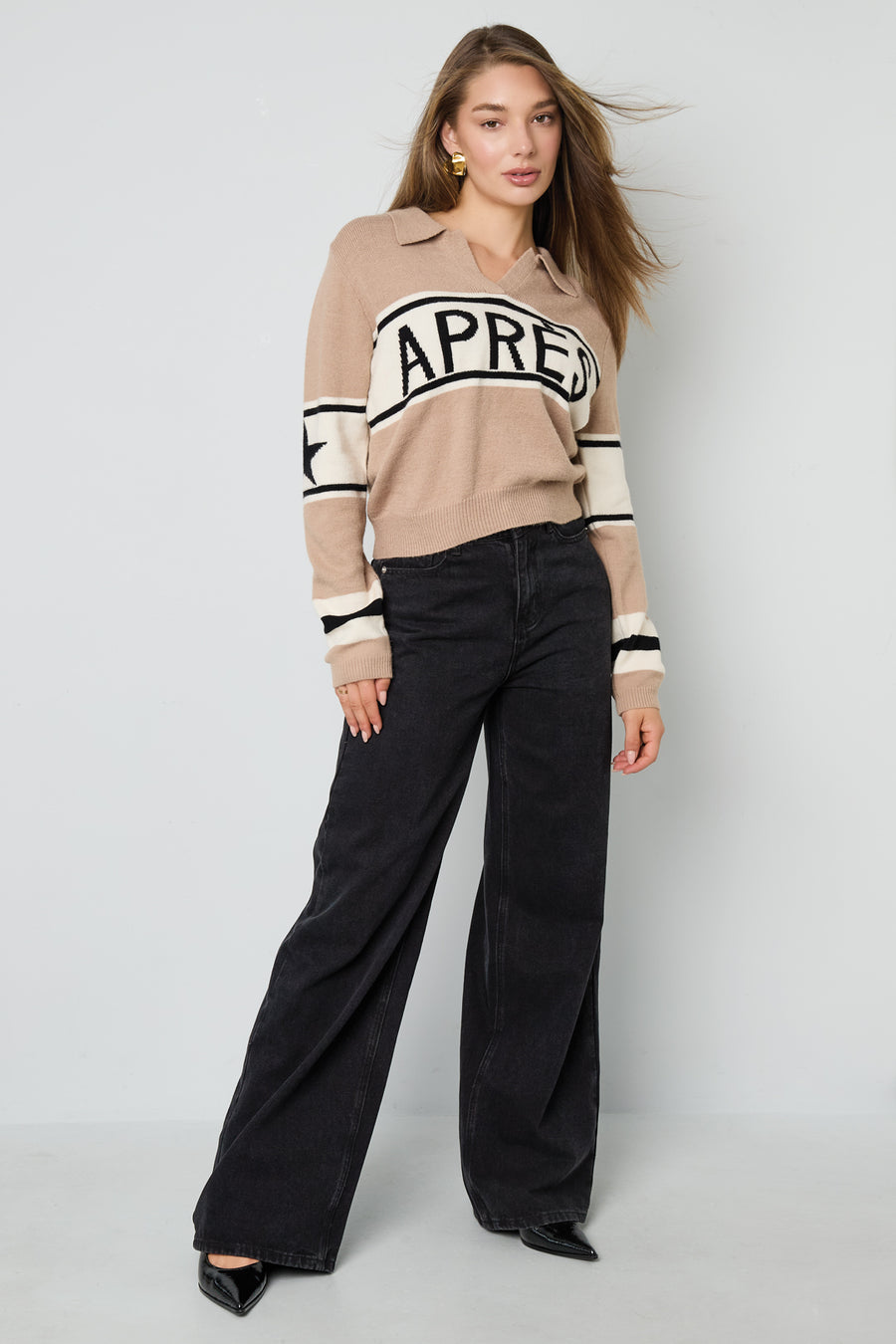 Chic Lettered Knit Sweater for Cozy Fall Style