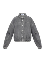 Gimme Grey & Pink Denim Jacket Set for All Fits