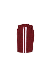 Elegant Plaid Shorts for Fall/Winter in Wine Red and Black