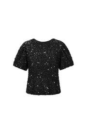 Elegant Sequined Short Sleeve Top for Fall/Winter