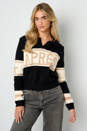 Chic Lettered Knit Sweater for Cozy Fall Style