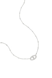 Ketting met belegde ovale hanger