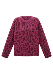 Stylish Leopard Print Knit Sweater for Fall/Winter