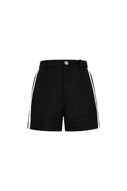 Elegant Plaid Shorts for Fall/Winter in Wine Red and Black
