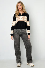 Chic Lettered Knit Sweater for Cozy Fall Style