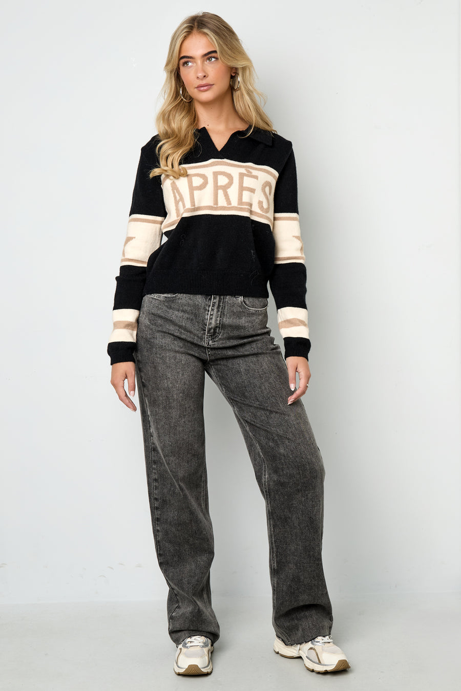 Chic Lettered Knit Sweater for Cozy Fall Style