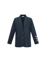 Stylish Grey & Dark Blue Ladies' Suit Set for Fall/Winter