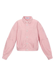 Gimme Grey & Pink Denim Jacket Set for All Fits