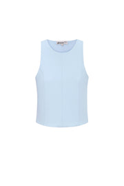 Chic Spring/Summer Sleeveless Knit Top in Baby Blue, Dark Khaki & Light Purple