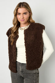 Woven Polyester Fiber Vrouwen Vest Casual Solid Color Fall/Winter
