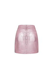 Leather Look Mini Rok – Glossy Fit