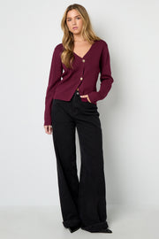 Elegant Viscose Knit Cardigan for Fall/Winter