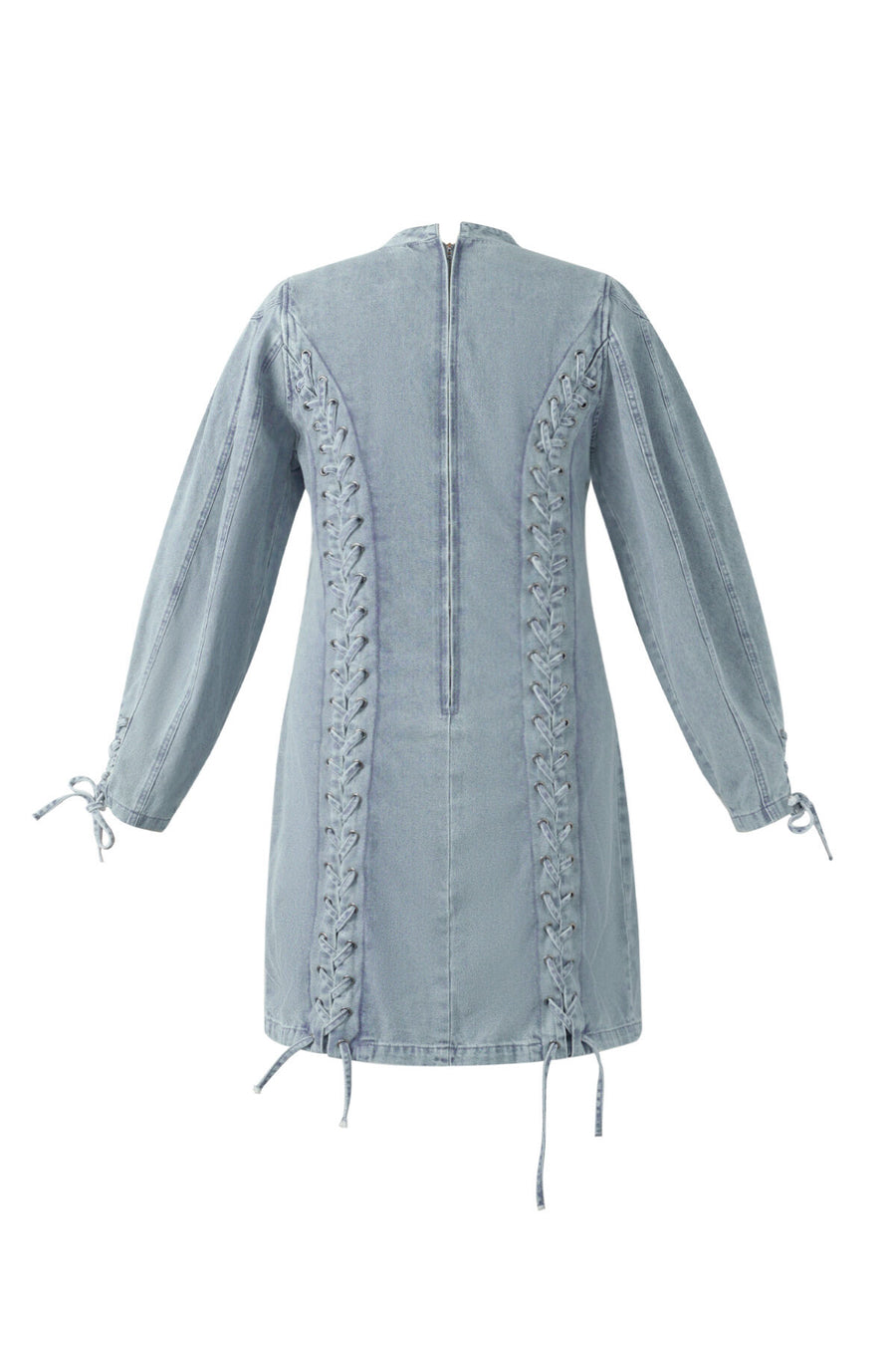 Elegant Blue Cotton Denim Dress for Spring/Summer