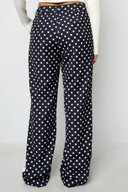 Elegant Polka Dot Straight Pants for All Seasons