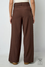 Elegant Wide Leg Pants for Women - All Fit, Mid Waist