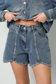 Strass Denim Short