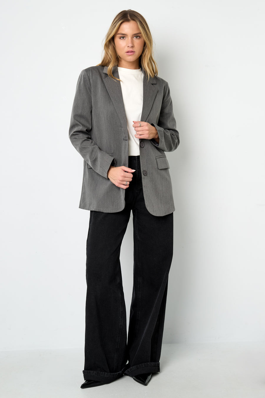 Elegant Ladies' Suit Set in Grey & Coffee Brown for Fall/Winter