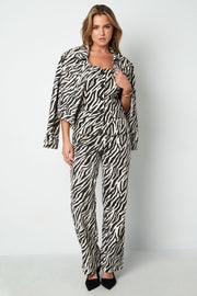 Stylish Black Zebra Stripe Denim Pants for Casual Wear