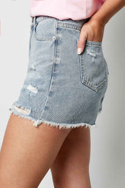 Denim Vrouwen High-Waisted Shorts Gescheurd Gerafelde Zoom