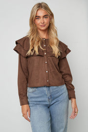 Elegant Ruffle Trim Blouse for Fall/Winter