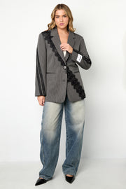 Elegant Striped Ladies' Suit Set for Fall/Winter
